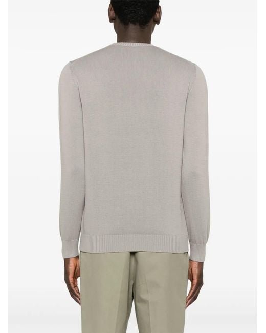 Fedeli Gray Organic-Cotton Sweater for men