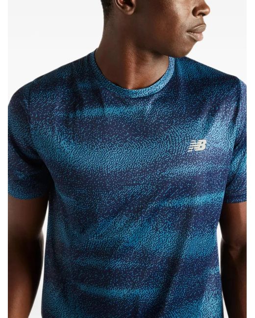 New Balance Blue Rc Essential Printed T-Shirt for men