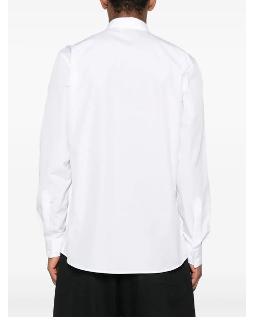 Moschino White Embroidered-Logo Shirt for men