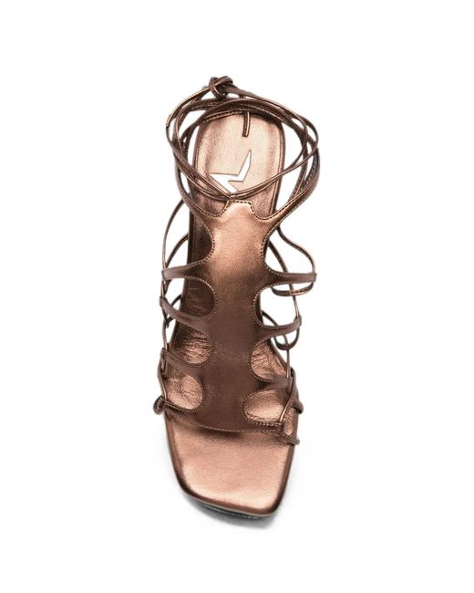 Marc Ellis White Metallic Heeled Sandals
