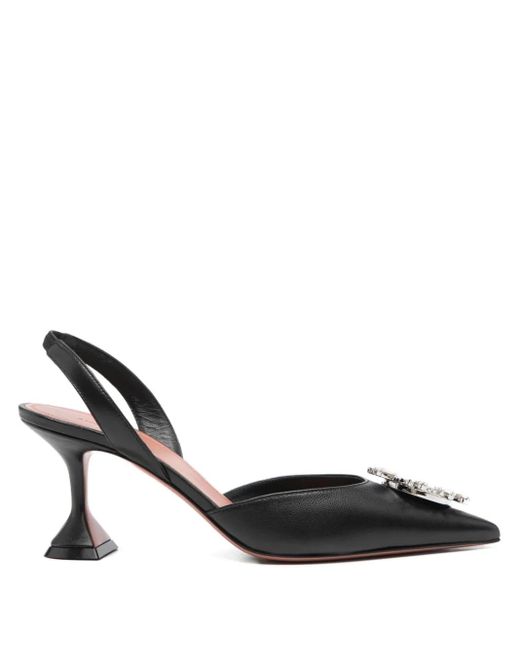 AMINA MUADDI Black Begum Leather Slingback Pumps