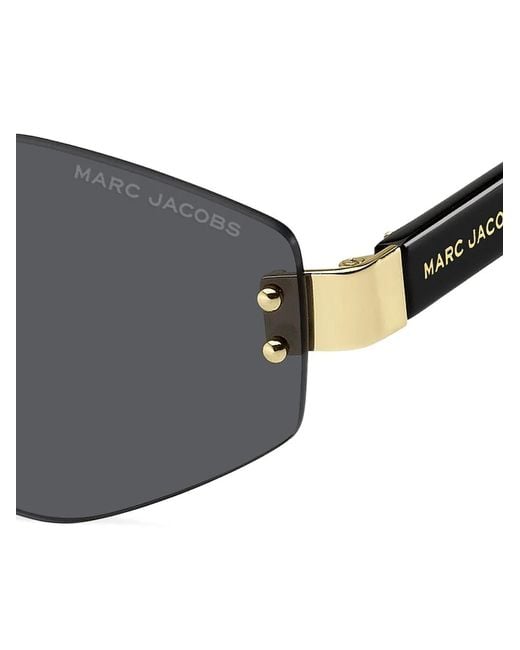 Marc Jacobs Black Geometric-Frame Chain-Strap Sunglasses