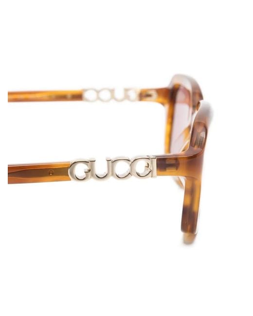 Gucci Pink Logo-Rectangular Sunglasses