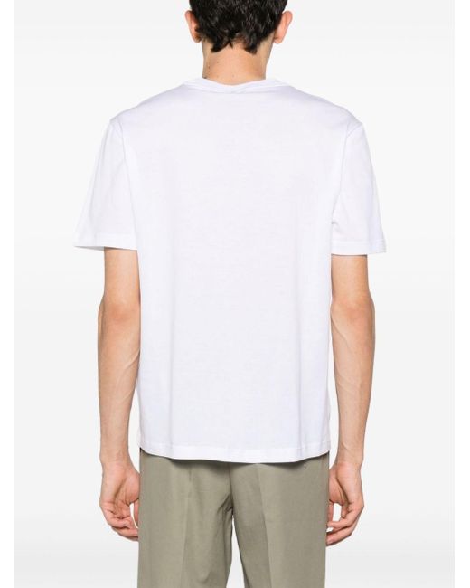 Brioni White Crew Neck Cotton T-shirt for men