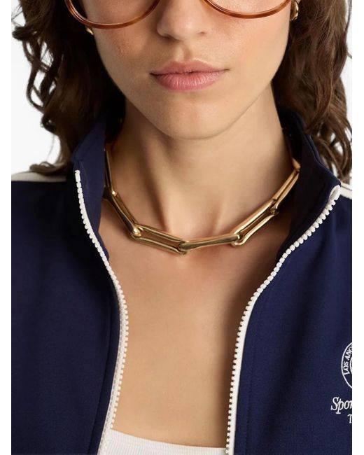 Sporty & Rich Blue Side-Stripe Zip-Up Track Jacket