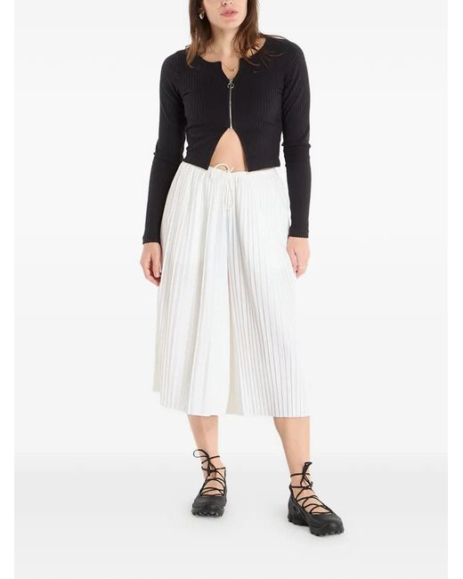 Nike White Pleated Drawstring Trousers