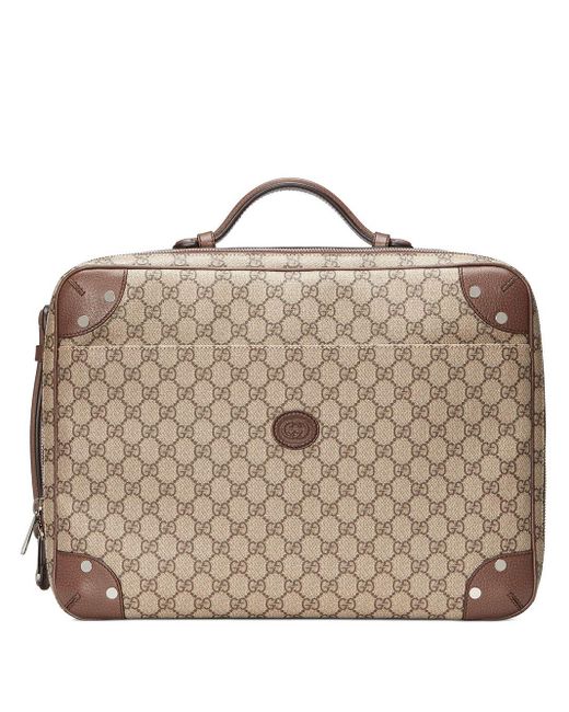 Gucci Multicolor GG Supreme Convertible Briefcase for men