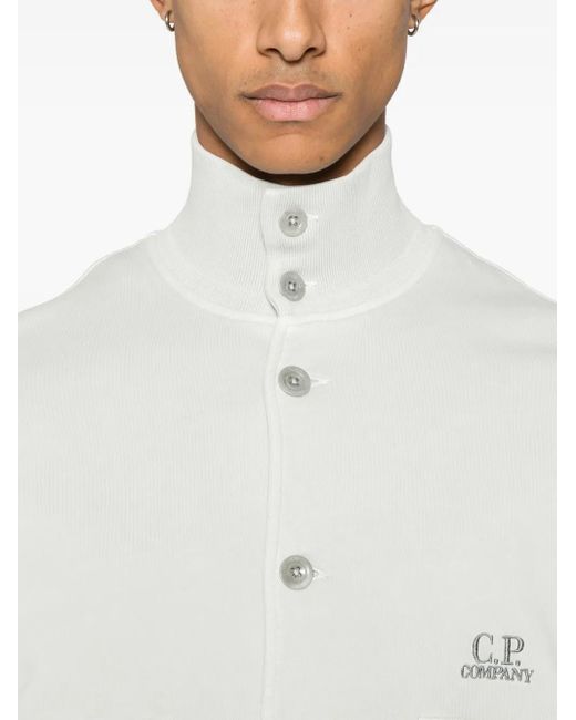 Sudadera de vellón y algodón C P Company de hombre de color White