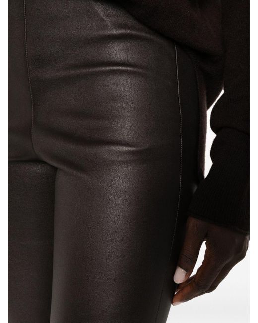 Theory High-waisted Leather leggings in Black