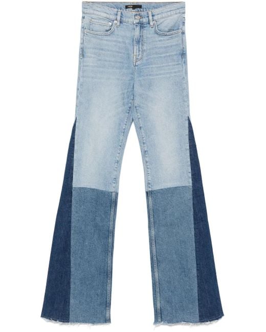 Maje Blue Panelled Wide-Leg Jeans