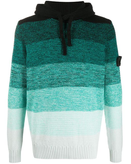 Stone Island Shadow Project Green 501a4 Gradient Knit Hoodie for men