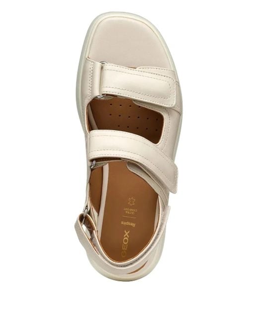 Geox Natural Double-Strap Platform Sandals