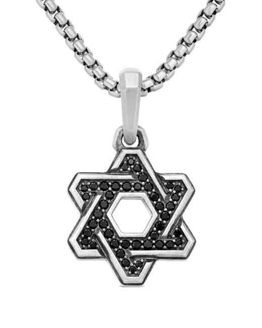 Pendentif Deco Star Of David En Sterling Pavé De Diamants (24 Mm) David Yurman pour homme en coloris White