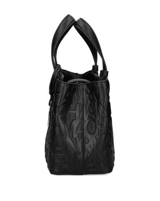 ARMANI EXCHANGE Black Shopper mit Logo-Anhänger
