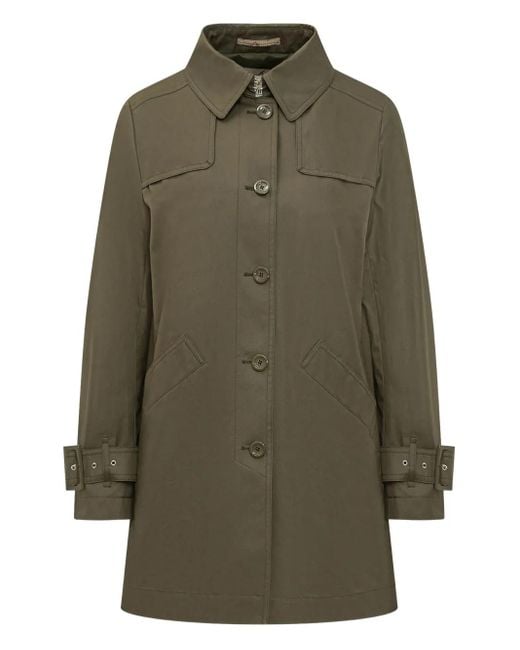 Herno Green Military-Inspired Button-Up Jacket