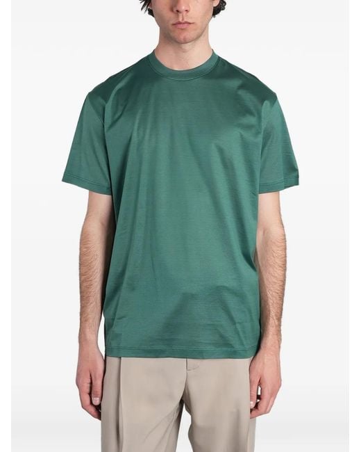 TOKYO JAMES Green Crew-Neck Short-Sleeve T-Shirt for men