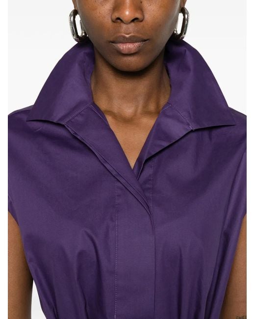 Psophia Purple Belted Shirt Dress