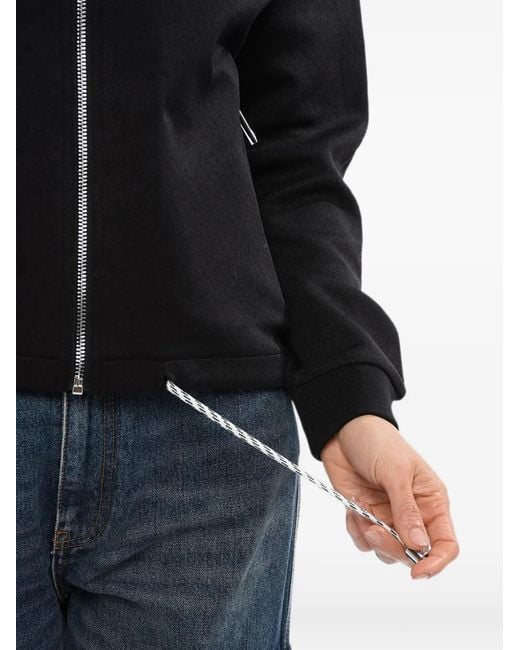 John Richmond Black Stelet Drawstring Full-Zip Sweater