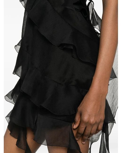 LES FILLES D'EVA Black Ruffled Mini Dress