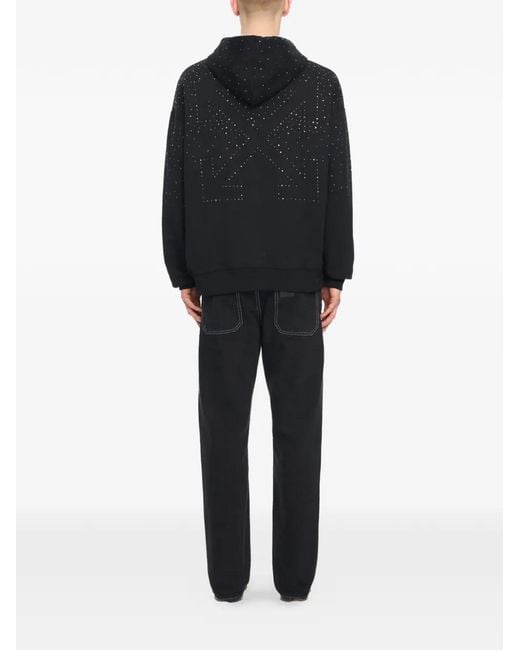 Off-White c/o Virgil Abloh Black X Swarovski Crystal-Embellished Hoodie for men
