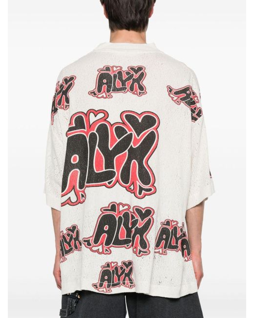 Camiseta con efecto envejecido y estampado gráfico 1017 ALYX 9SM de hombre de color White