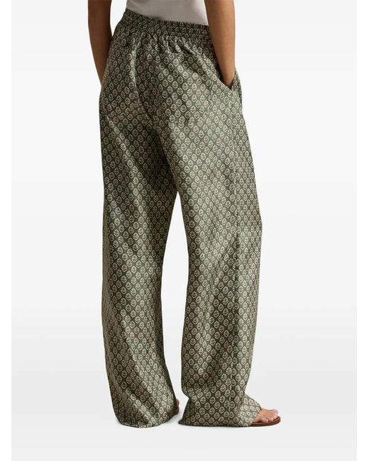 Polo Ralph Lauren Green Floral-Print Palazzo Pants