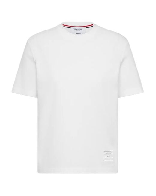Thom Browne White 4-Bar T-Shirt mit Streifendetail
