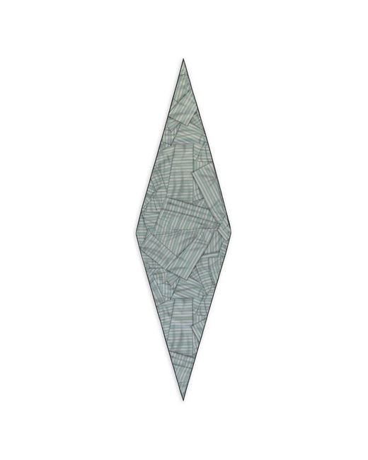 Zegna Gray Diamond-Shaped Striped Scarf for men