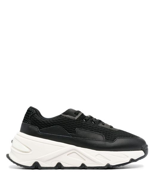 DIESEL Chunky-soled Panelled Trainers in Black - Lyst