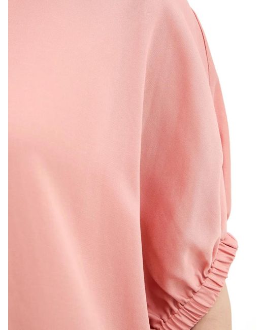 Trussardi Pink Elasticated-Cuff Tunic Mini Dress