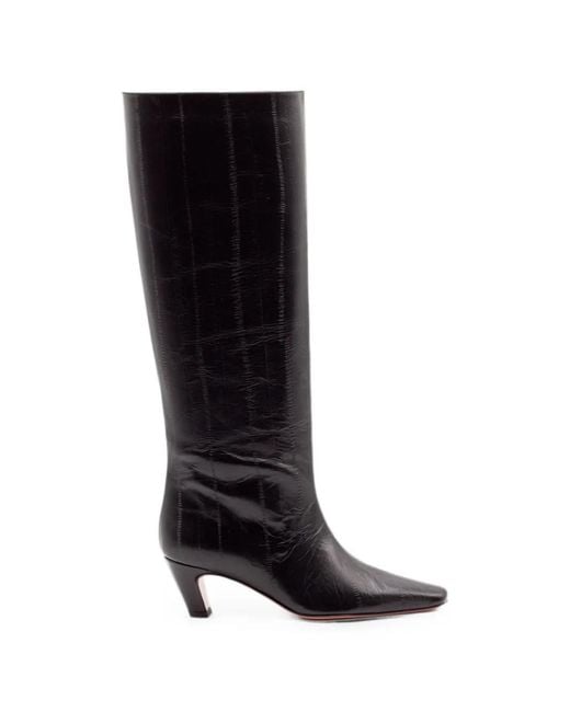 Castagna Black Debby Textured Knee-High Boots