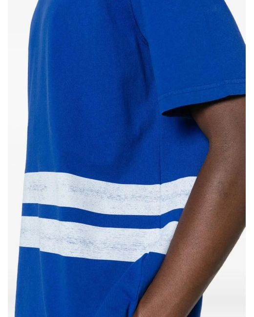 T-Shirt Marina Con Dettaglio A Righe di Stone Island in Blue da Uomo