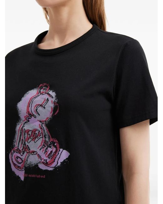 Izzue Black Graphic-Print T-Shirt