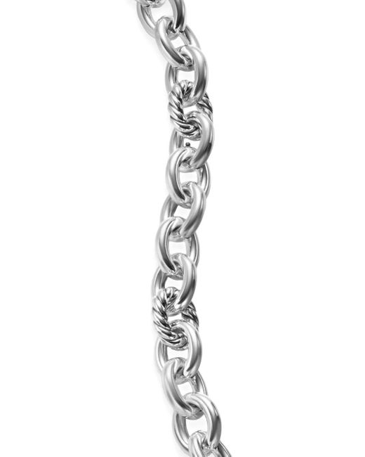 David Yurman 18Kt Geelgouden En Sterling Zilveren Dy Mercer Toggle Schakelarmband Met Diamant in het White