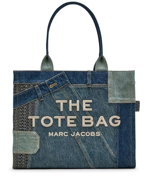 Marc Jacobs Blue The Large Deconstructed Denim Tote Bag