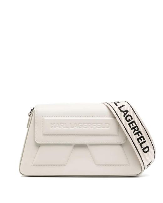 Borsa A Tracolla Ikon K di Karl Lagerfeld in White
