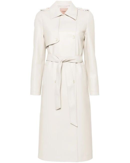 Twinset White Beschichteter Trenchcoat