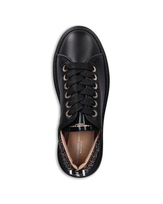 Alexander Smith Black Wembley Embellished Lace-Up Sneakers