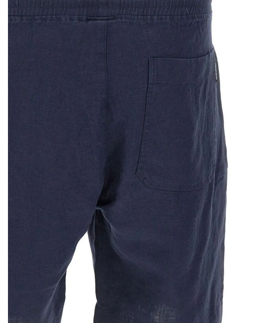 Colmar Blue Drawstring Linen Shorts for men