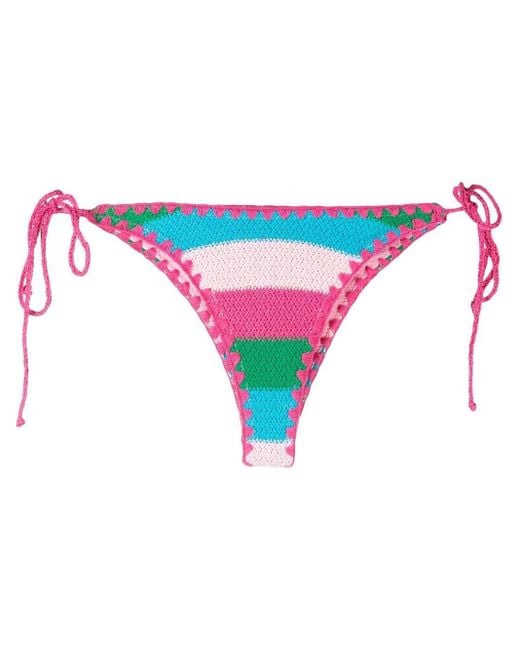 Mc2 Saint Barth Marielle Knitted Bikini Bottoms in Pink | Lyst