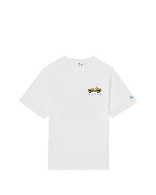 Mc2 Saint Barth White Portofino Embroidered T-Shirt for men