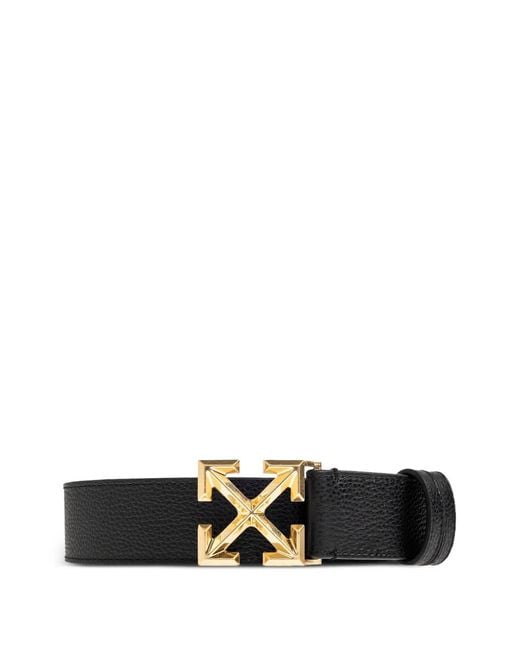 Off-White c/o Virgil Abloh White Arrow Buckle Grained Leather Belt for men