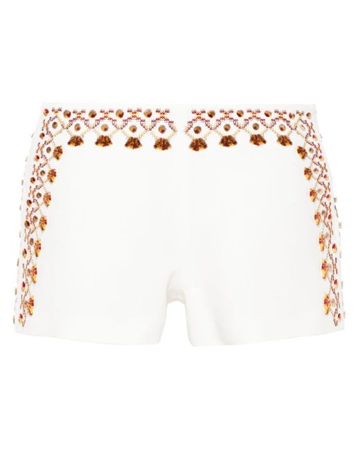 Pantalones cortos con detalle bordado Ermanno Scervino de color White