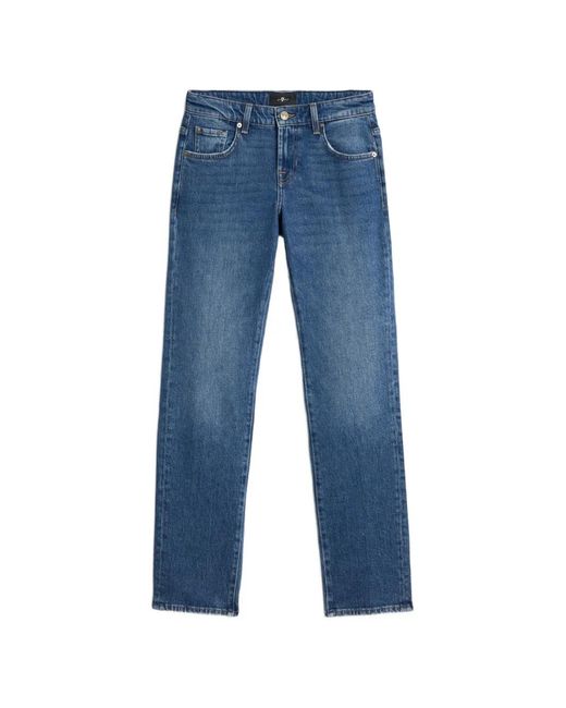 7 For All Mankind Blue Medium-Wash Jeans
