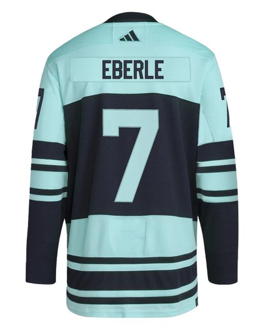 Adidas Blue Nhl Seattle Kraken Jordan Eberle Authentic Reverse Retro 2.0 Jersey T-Shirt for men