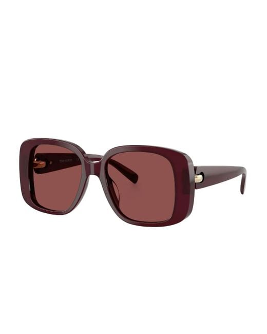 Tory Burch Purple Embellished Square-Frame Sunglasses