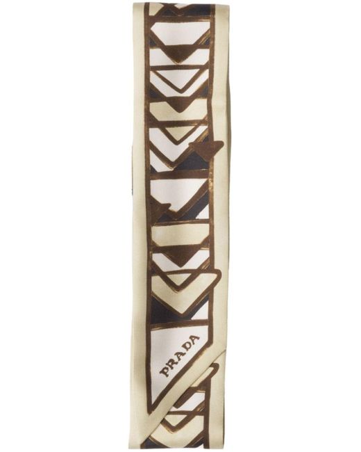 Foulard à motif géométrique Prada en coloris Metallic