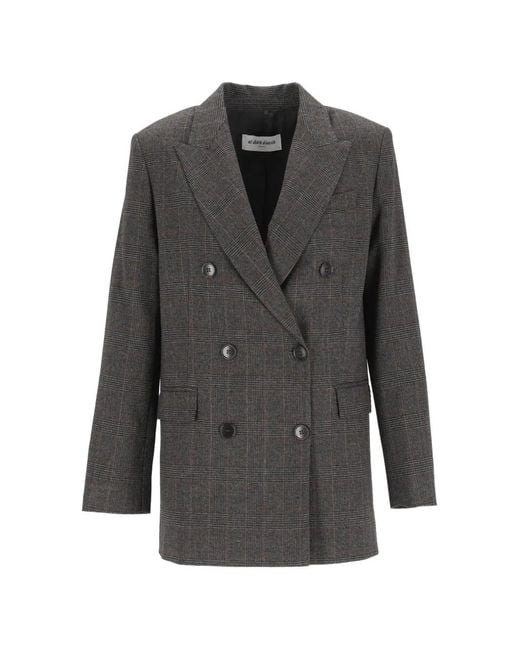 Al Duca D'aosta Gray Double-Breasted Blazer