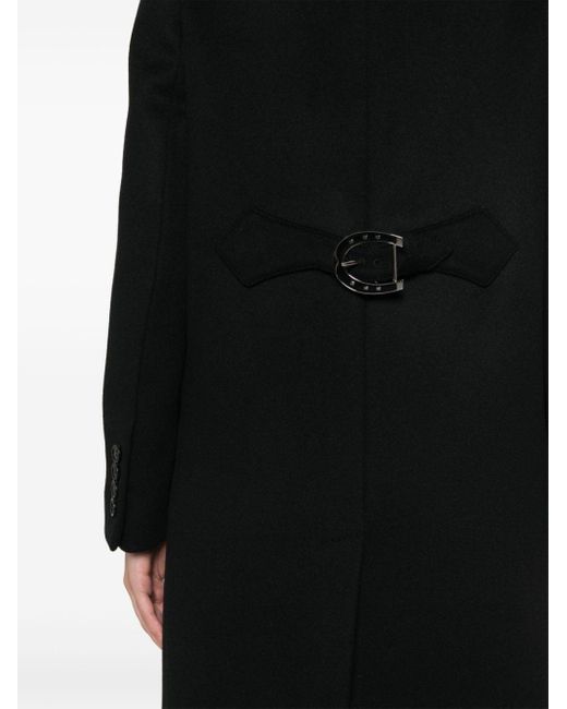 Manteau en laine à plaque logo Gucci en coloris Black