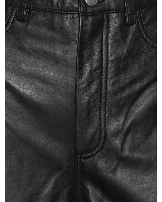 ROTATE BIRGER CHRISTENSEN Black Barrel-Leg Leather Pants